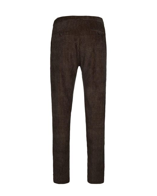 Emporio Armani Brown Regular Fit Textured Stretch Pants for men
