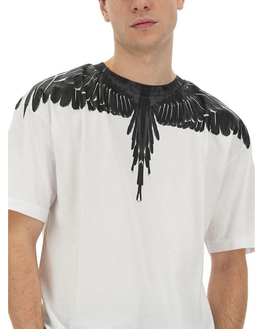 Marcelo Burlon White T-Shirt With Icon Wings Print for men