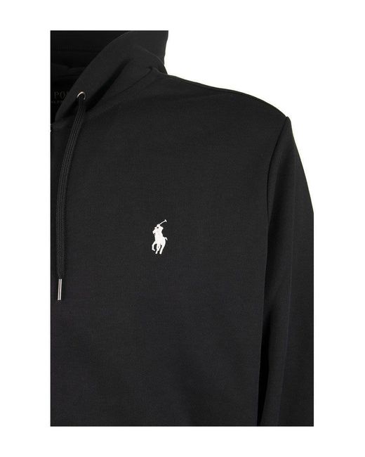 Polo Ralph Lauren Black Double-knitted Hoodie for men