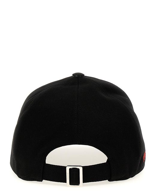 Ferragamo Black Logo Embroidery Cap Hats for men