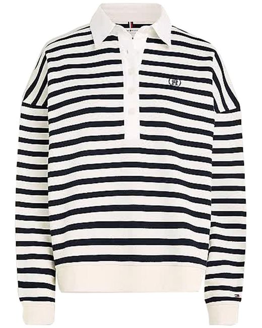 Tommy Hilfiger White Rlx Smd Breton Stripe Polo Hwk Clothing
