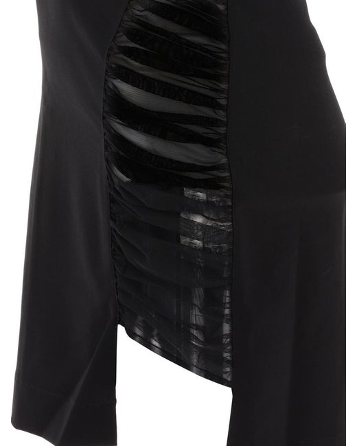 Nensi Dojaka Black Dress With Tulle Inserts