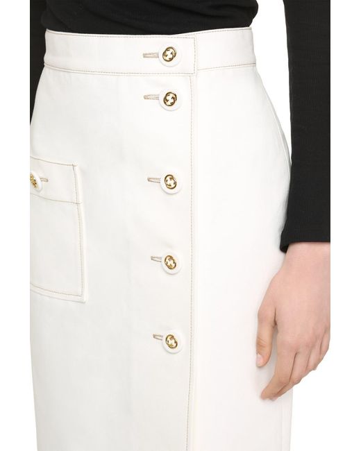 Gucci White Cotton Midi Skirt