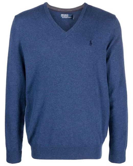 Polo Ralph Lauren Blue Logoed Sweater for men