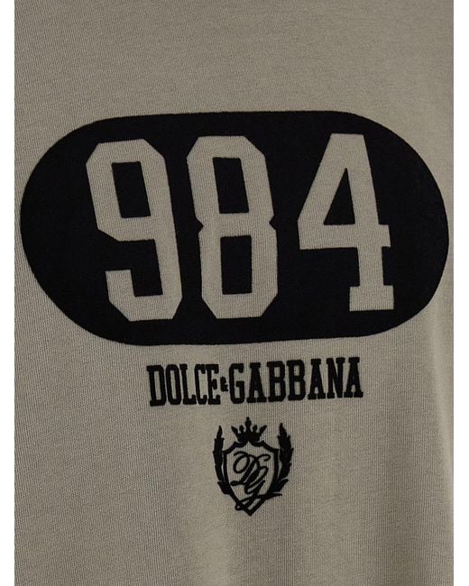 Dolce & Gabbana Gray Flocked Print T-shirt for men