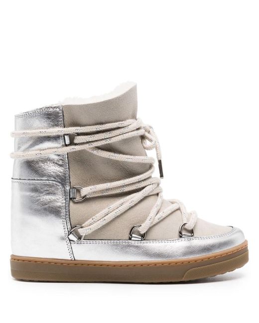 Isabel Marant White Nowles-gf Leather Ankle Boots