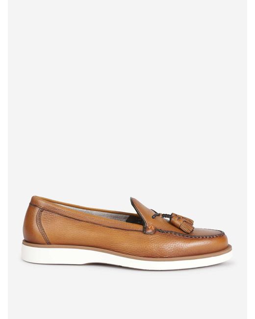 Santoni Brown Tulsi Tassel Loafers for men