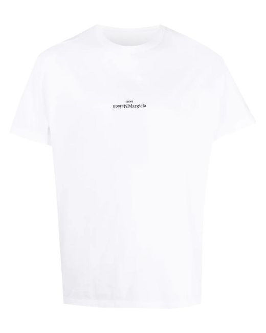 Maison Margiela White Logo Cotton T-shirt for men