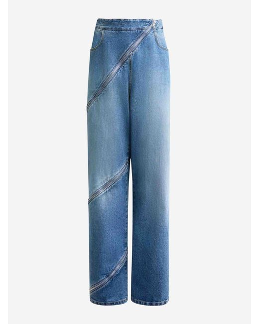 Alaïa Blue Straight Spiral Jeans