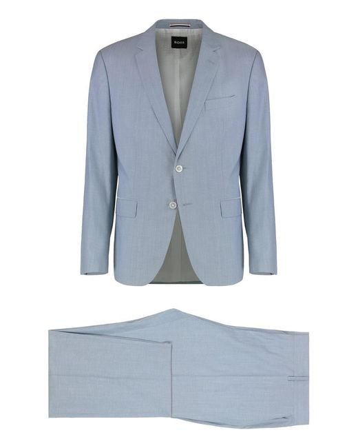 Boss Blue Virgin Wool Blend Two-Pieces Suit for men