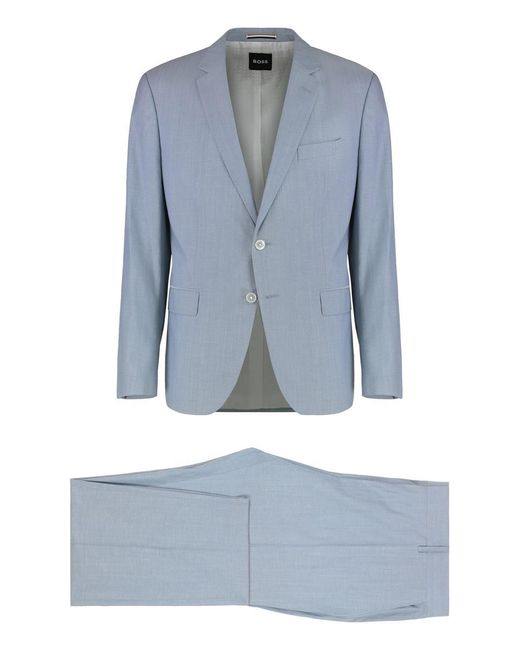 Boss Blue Virgin Wool Blend Two-Pieces Suit for men
