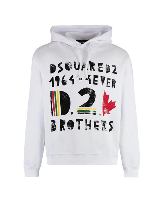 DSquared² Gray Cotton Hoodie for men