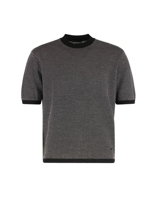 Emporio Armani Sweater With Short Sleeves in Grey for Men | Lyst UK
