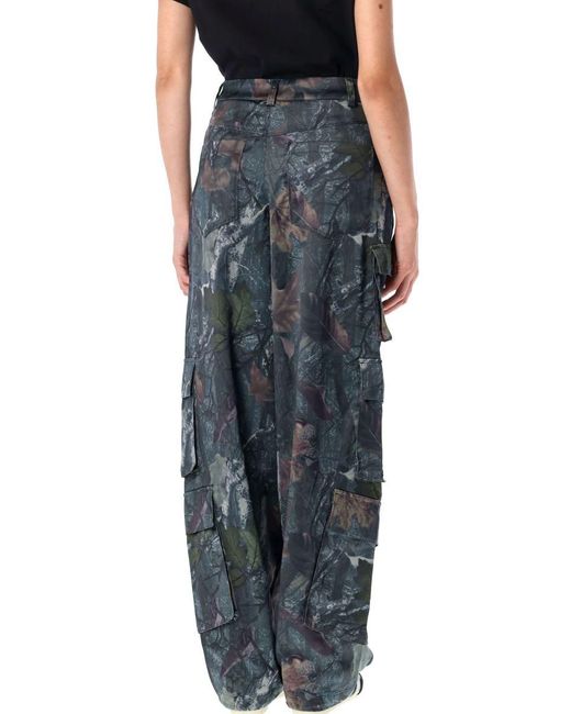 Adidas Originals Blue Satin Printed Cargo Pant