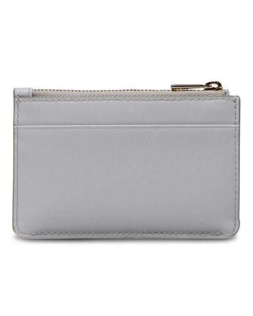 Furla Gray Flow White Leather Card Holder