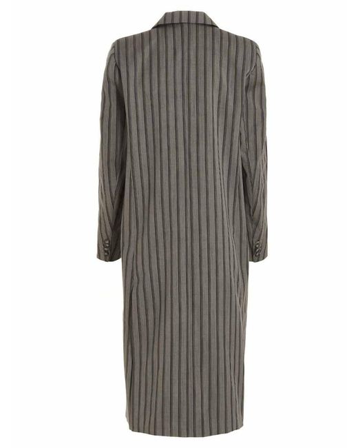 VTMNTS Gray Striped Long Coat for men