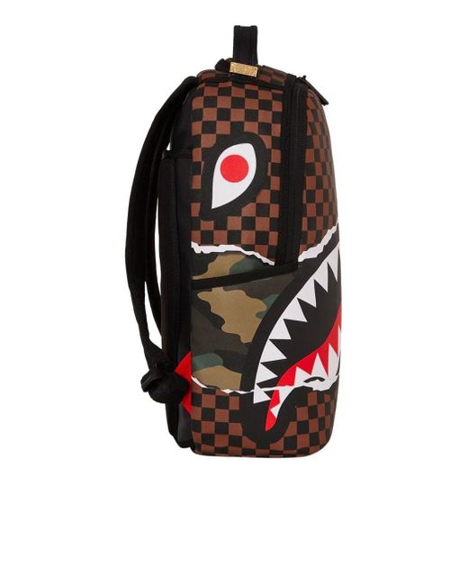 Sprayground Red Tear It Up Camo Backpack for men