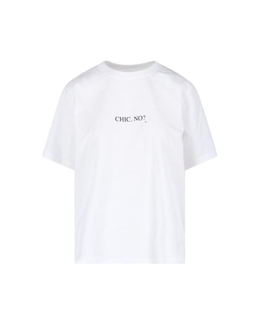 Victoria Beckham White 'Chic, No? T-Shirt