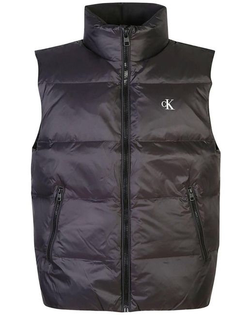 Calvin Klein Black Logo-Print Gilet for men