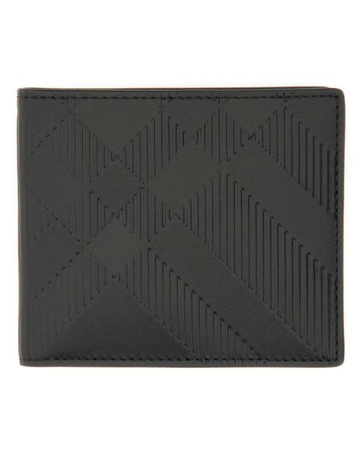Burberry Black Embossed Check Wallet for men