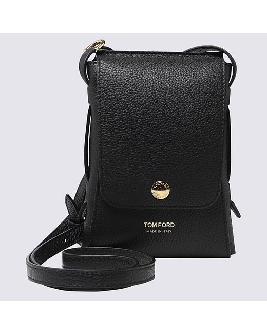 Tom Ford Black Leather Crossbody Bag for Men Lyst