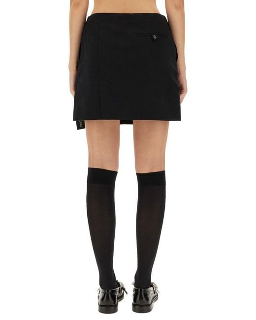 Moschino Black Wool Wrap Skirt