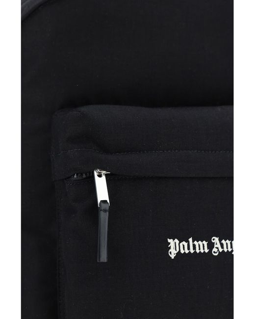 Palm Angels Black Cordura Logo Backpack for men