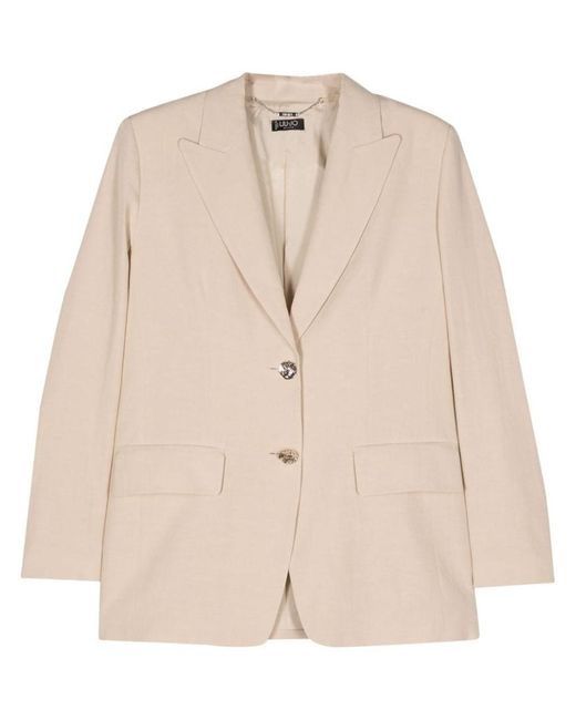 Liu Jo Natural Single-Breasted Blazer