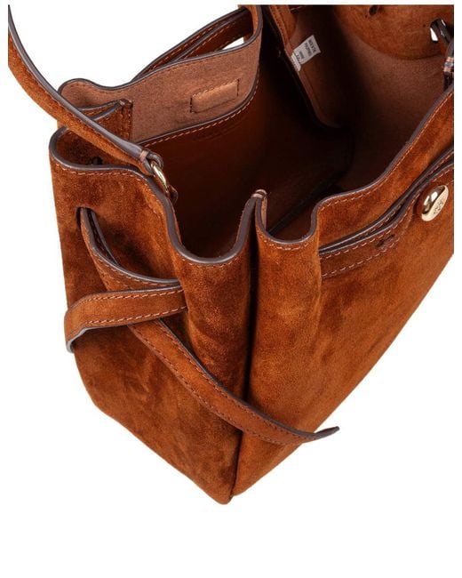Tory Burch Brown Soft Suede Bucket Bag