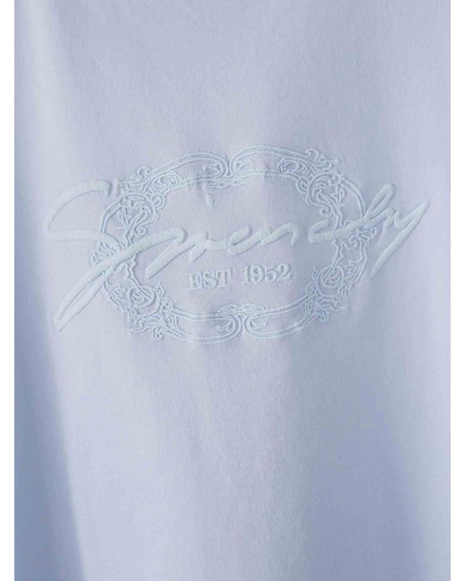 Givenchy Blue Cotton Logo T-Shirt
