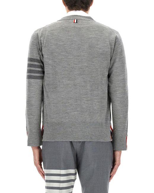 Thom Browne Gray 4-Bar" Cardigan for men