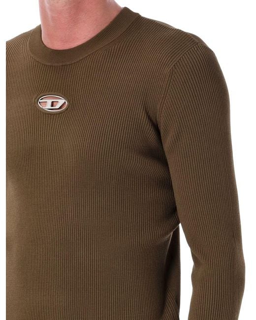 DIESEL Brown K-zackary Mock Neck Jumper for men