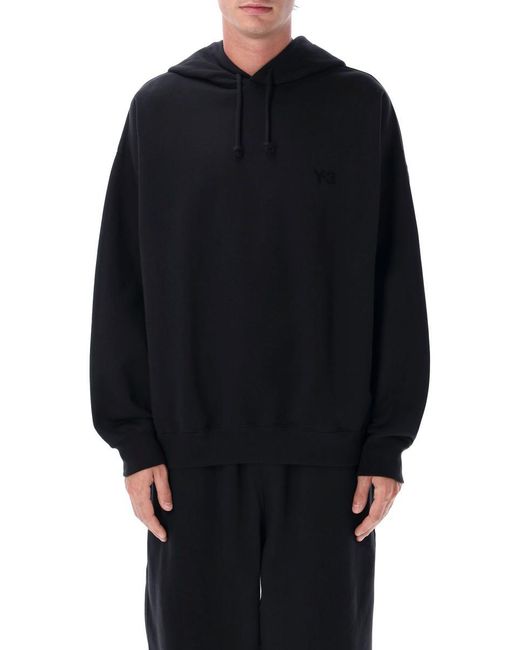 Y-3 Blue Ft Oversized Brushed Cotton Hoodie for men