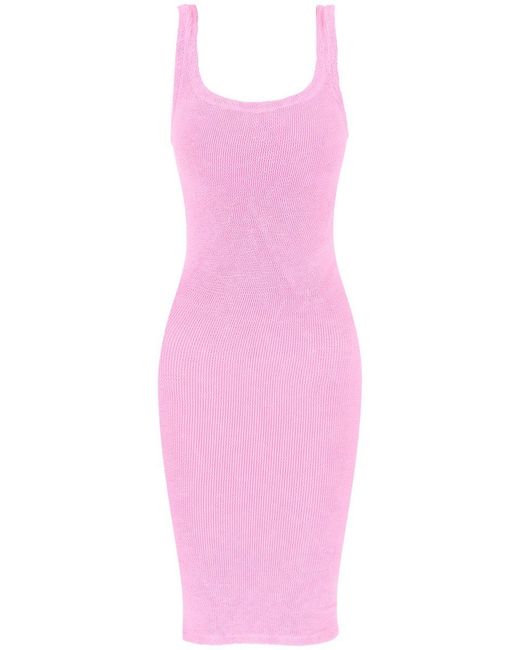 Hunza G Pink Tank Midi Dress