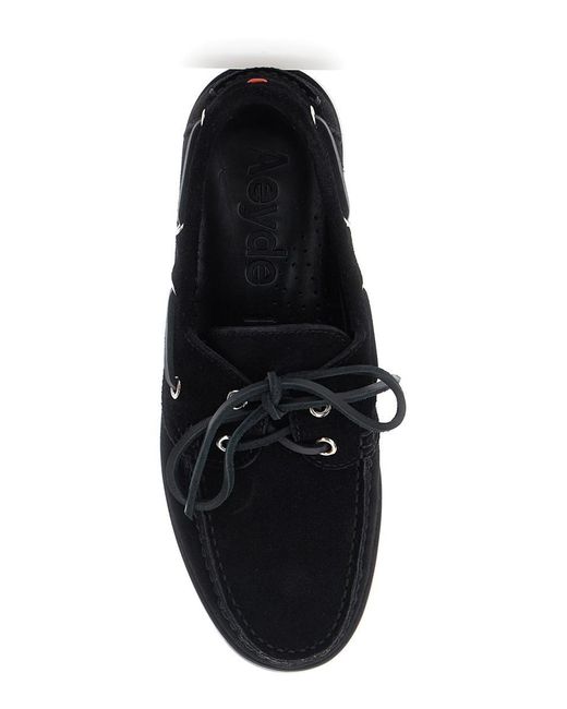 Aeyde White Boat Shoes With Side Laces