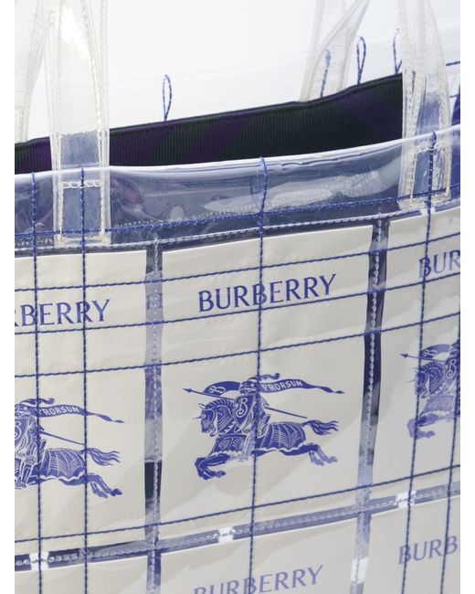 Burberry White Ekd Label Tote Bag