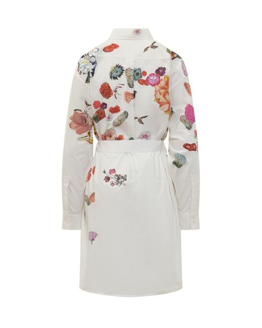 Marni White Dress With Floral Patterns