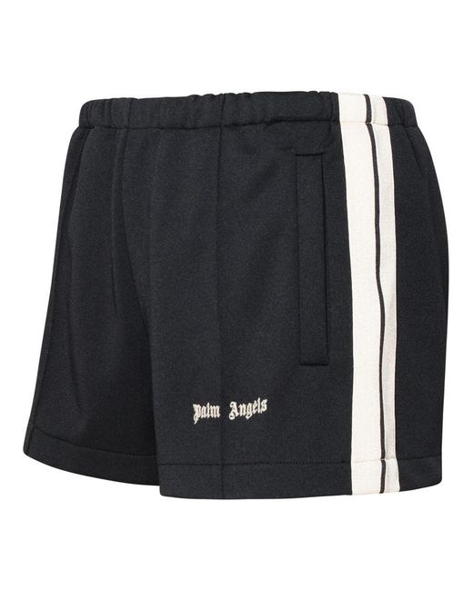 Palm Angels Blue Black Polyester Sporty Shorts