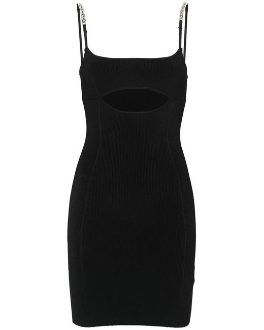 Gcds Black Short Dress With Logo