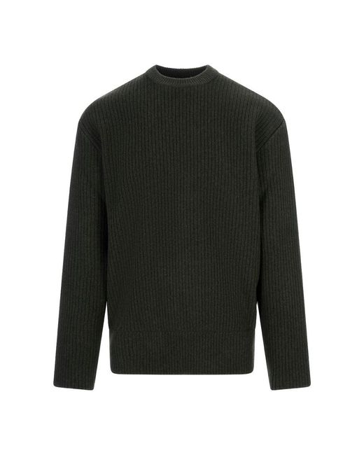 Givenchy Black Oversize Ribbed Sweater In Military for men
