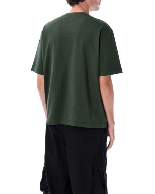 Stone Island Green Compass Patch Cotton T-Shirt for men