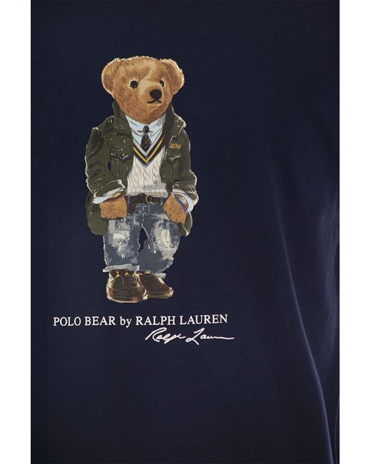 Polo Ralph Lauren Blue Polo Bear Jersey Classic-fit T-shirt for men
