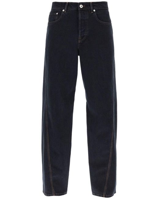 Lanvin Blue Baggy Jeans With Twisted Seams for men
