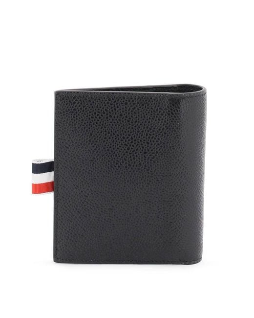 Thom Browne Black Leather Crossbody Card Holder