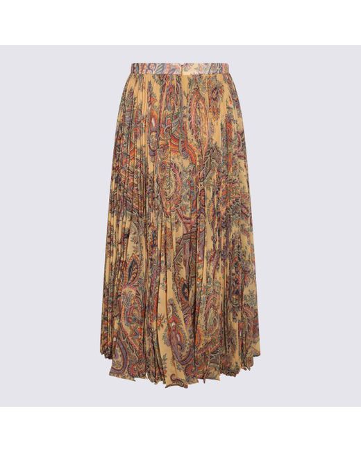 Etro Brown Beige Multicolour Skirt
