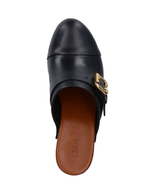 Chloé Brown Jeannette Clog Pumps