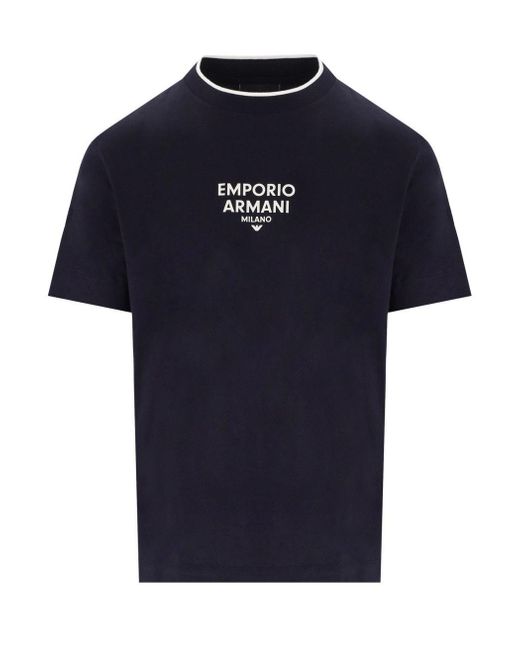Emporio Armani Blue Ea Milano T-Shirt for men