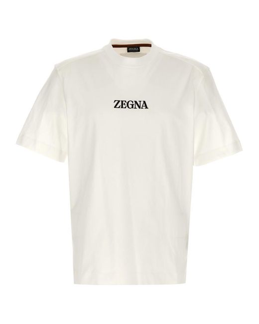 Zegna White Logo T-Shirt for men