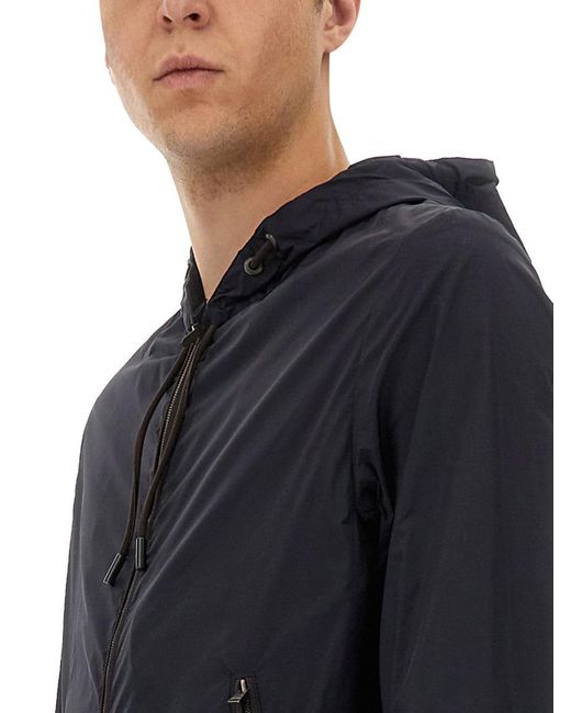 Boss Blue "L-Calfo1" Jacket With Hood And Zipper for men