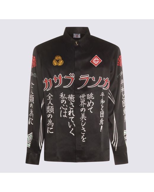 Casablanca Black Silk Shirt for men